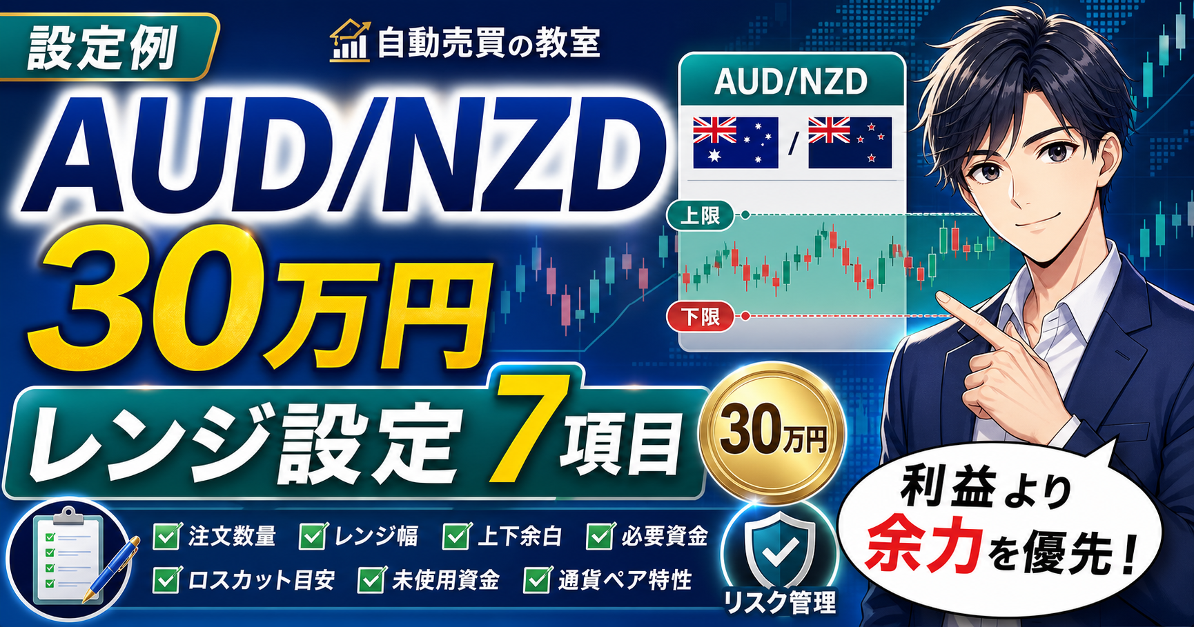 AUD/NZDとNOK/SEKを30万円で比較する