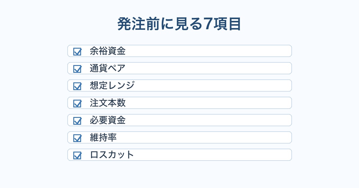 注文間隔を狭くする前に見るチェック項目